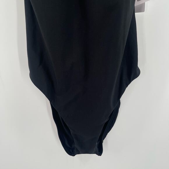 SOLIDO SWIMWEAR Swimsuit Size Small One Piece Black NWT Ruffle Tie Back Swim - Picture 13 of 15